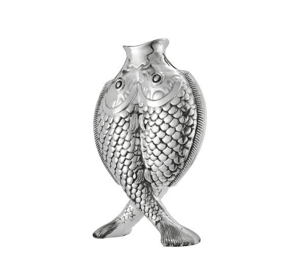 クリストフル　花瓶　two fish vase　魚　銀製品 Silver plated Fish shape vase Les collections historiques